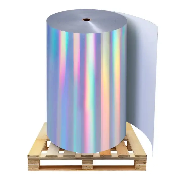 70g pearlescent laser water glue 30u transparent bottom inkjet pearlescent film self adhesive roll coil label paper jumbo roll