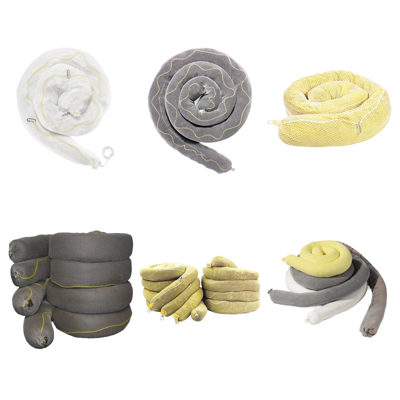 Spill Cost-Effective Oil Containment For Sorbents 20Cm Skimming Absorbent Inflatable Soft Hook 100 Pp Boom