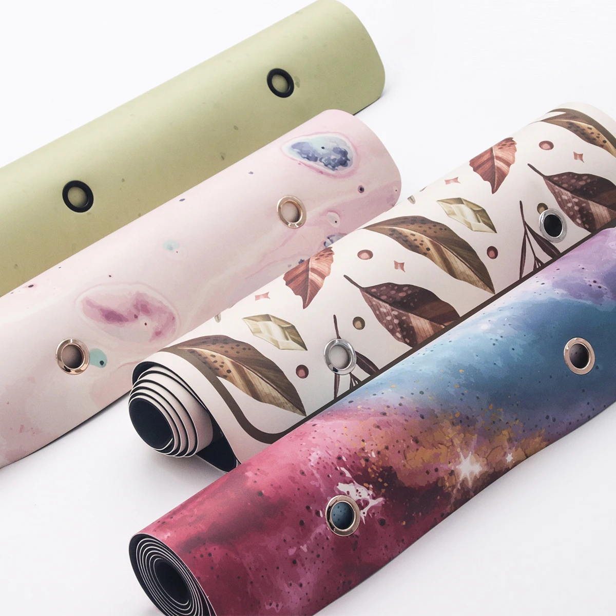 Custom LOGO Printed Eco-friendly Non Slip PU Rubber Hanging Ring Exercise Fitness Thick EVA Yoga Mat