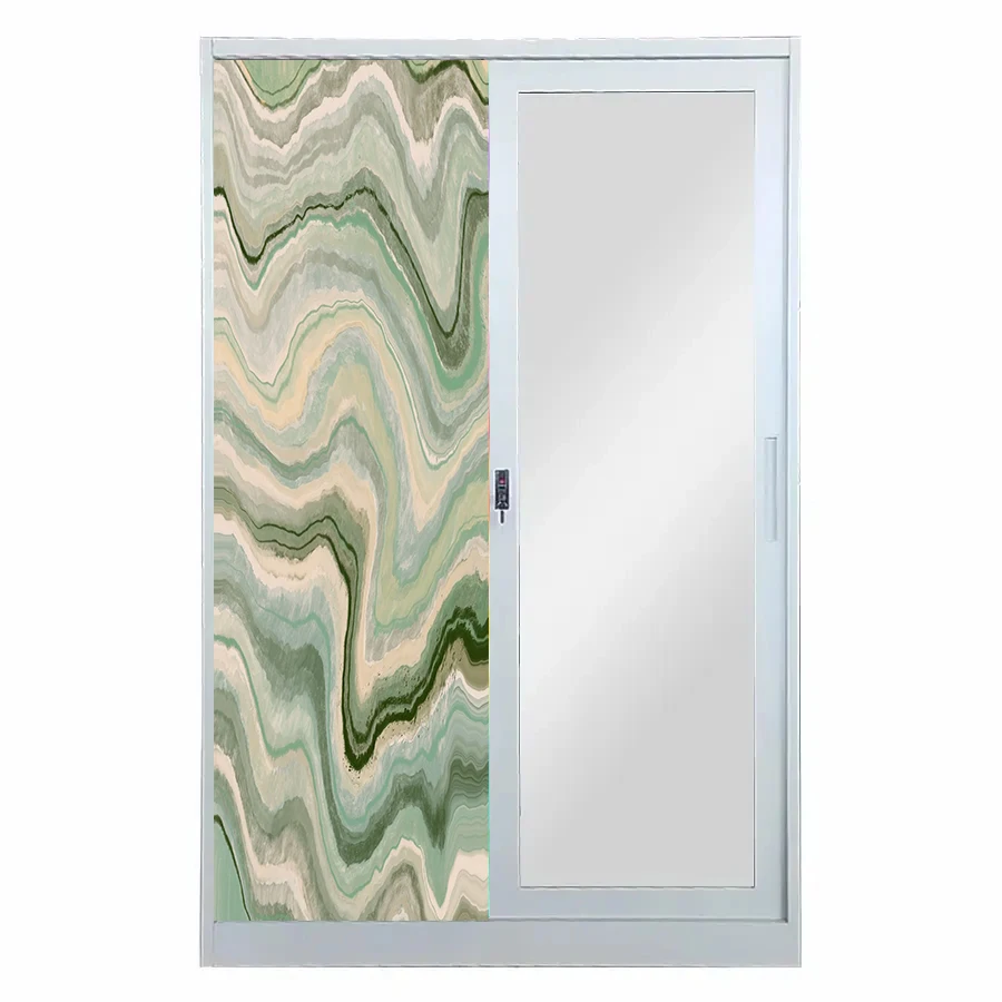 Steel Almirah Iron Closet 2 Door Metal Wardrobe Lemari Pakaian Besi 2 Pintu