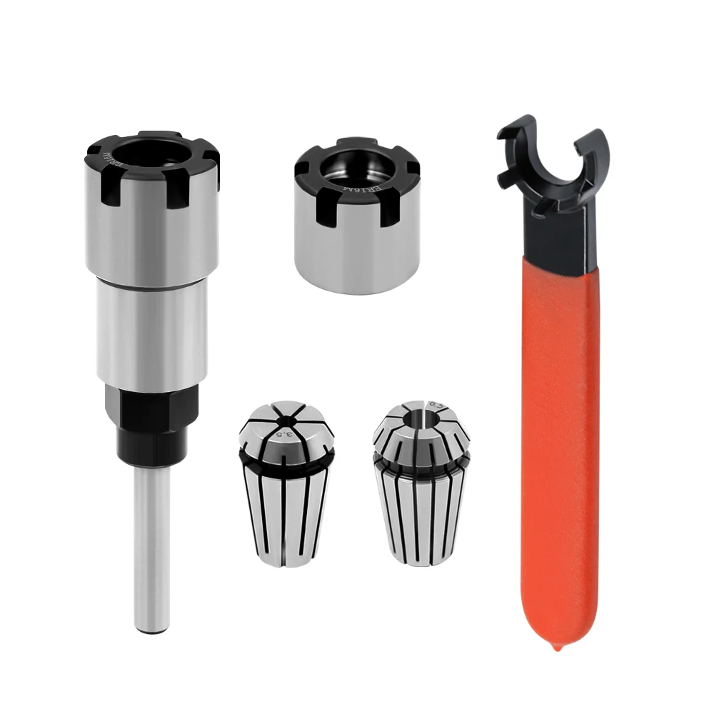 LAVIE 5pcs 1/4 inch Shank ER16 Extension Rod Collet UM Type Wrench Nut for CNC Milling Tool Engraving Machine-C  CER16T5A