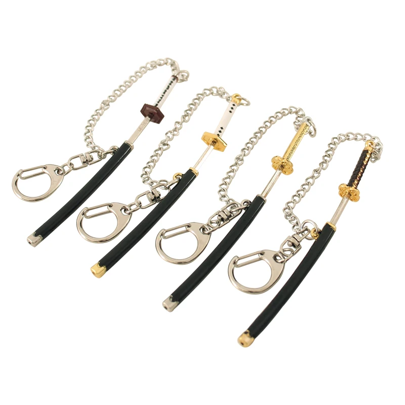 Mini Anime Japanese Samurai Katana Sword Zinc Alloy Model Sword Sheath Keychains Metal Crafts Keychain Collection