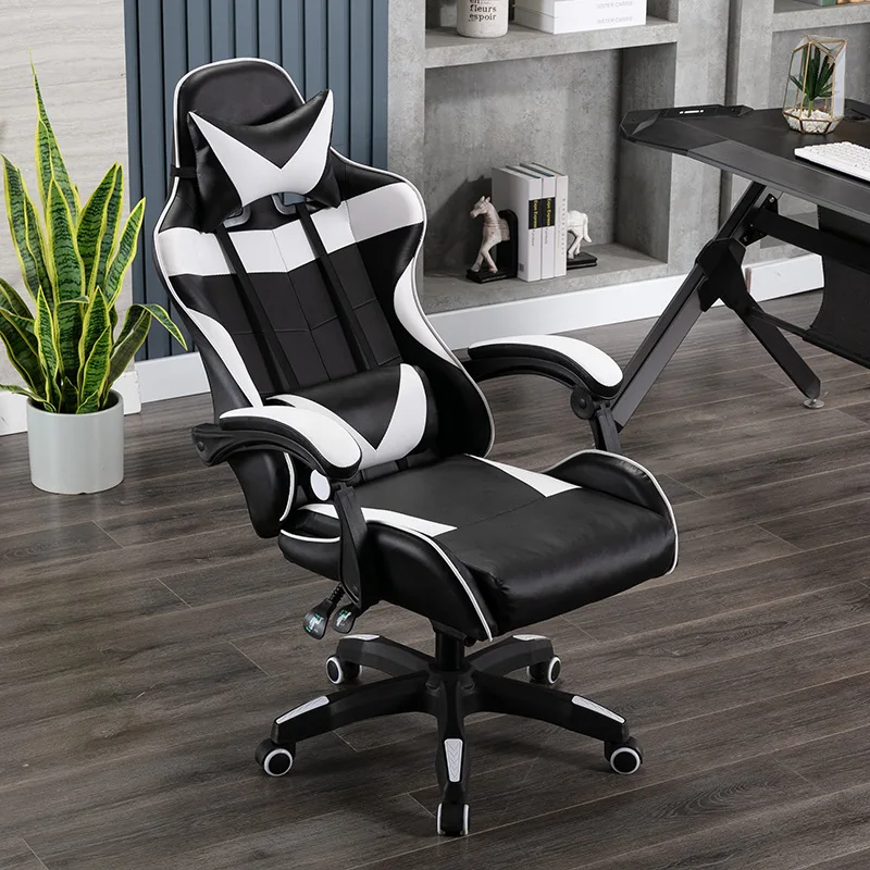 new popular cheap price leather computer gamer swivel high back comfortable revolving gaming chair with footrest