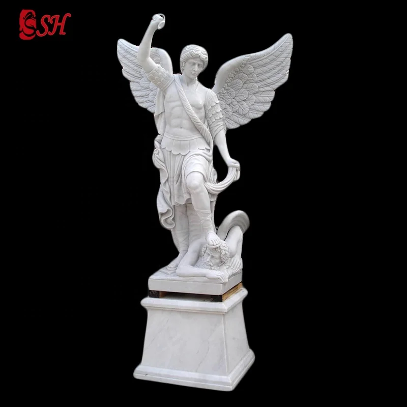 Life Size Saint Michael Angel Statue Bronze Archangel Sculpture Folk Art Sports Custom Color Home Decoration Brass Model 1 PC