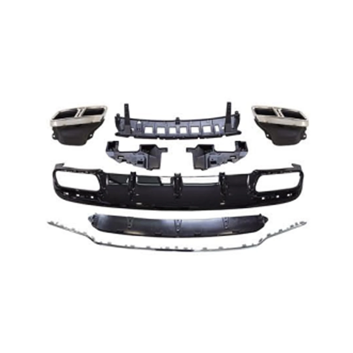 S65 AMG Coupe Style Body Kit Front Bumper Rear Diffuser With Silver Tips For BENZ C217 2016-2020