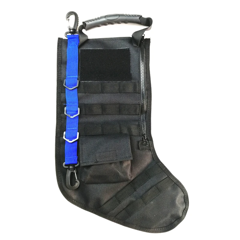 Hot sale new molle design tactical Christmas stocking with hook loop pouch