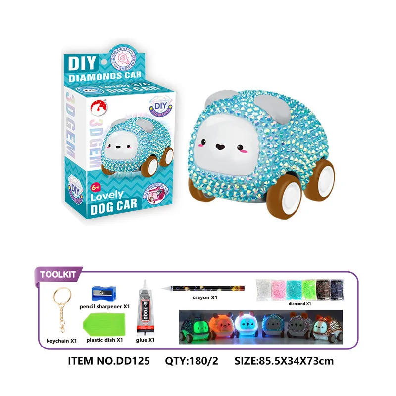 Hot Sales 3D DIY Diamond Painting Car Kits for Painting  Your Own Diamond Key Chain for Kids