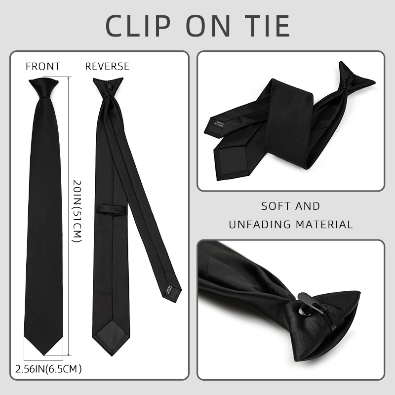 Manufacture Wholesale Jacquard Student or Officer Custom Clip on Tie