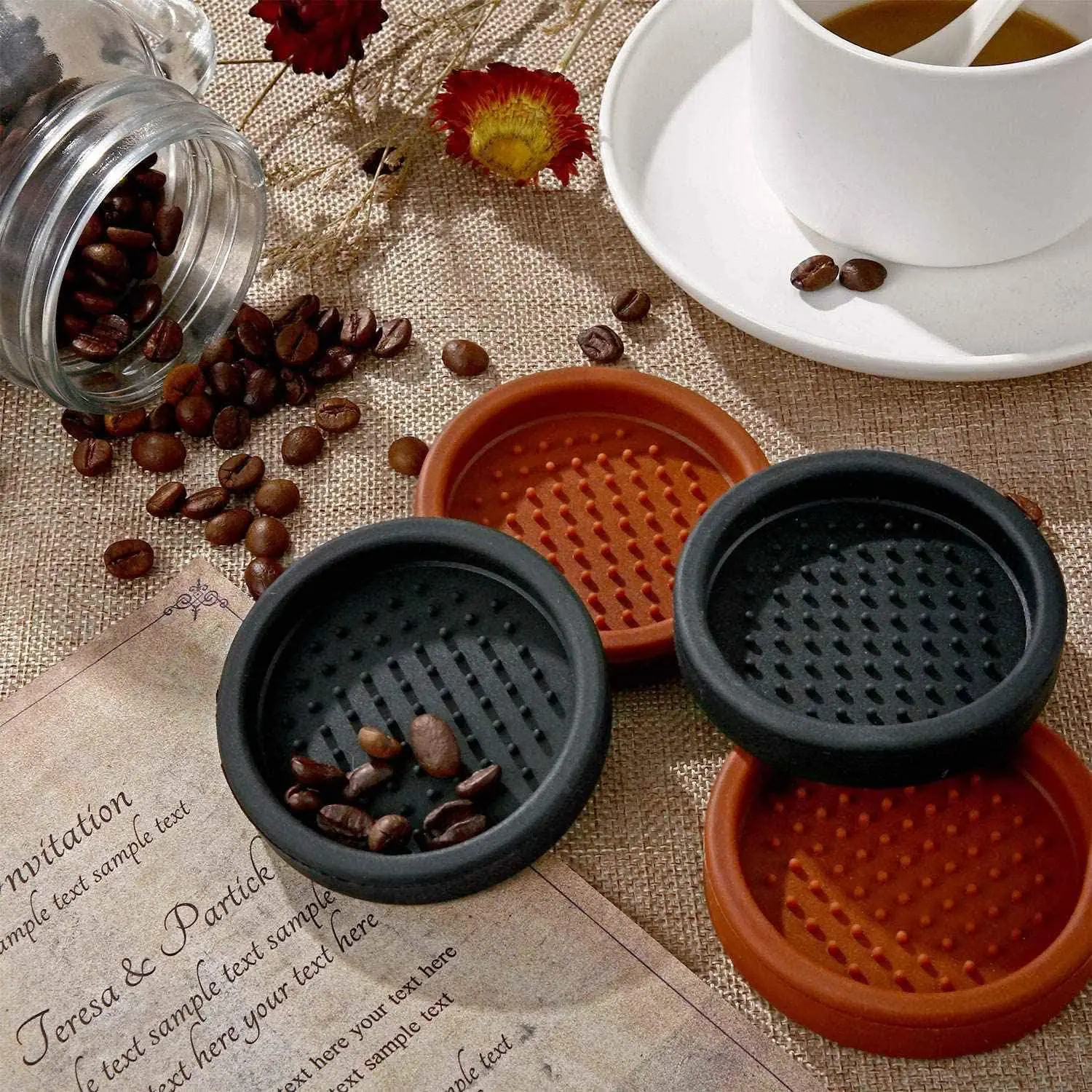 Flexible Silicone Coffee Powder Pad Beans Crushing Grinding Placemat Espresso Tamping Corner Mat Barista Tamper Pad for Cafe