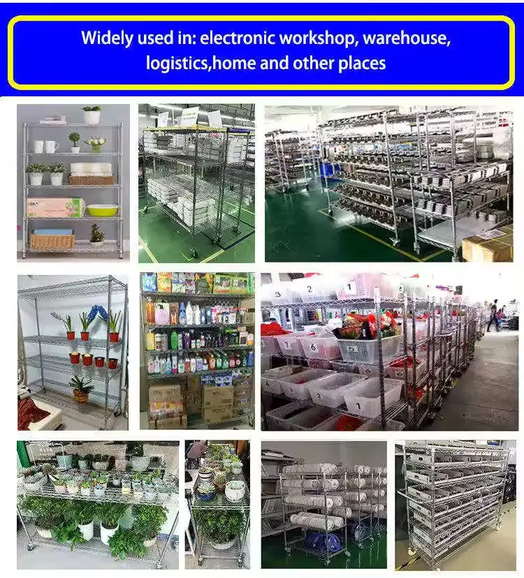 Four Level tier Epoxy Coated Super Erecta Metro 4-Shelf Heavy Duty Industrial Usage Metallic Wire Shelving Unit