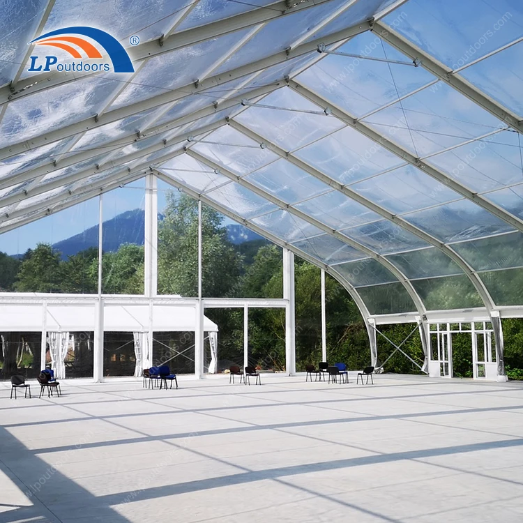 Large Clear Span Curve Structure Sports Hall Tent Hangar Tent for 1000 Capacity Outdoors Wedding Marquee Event