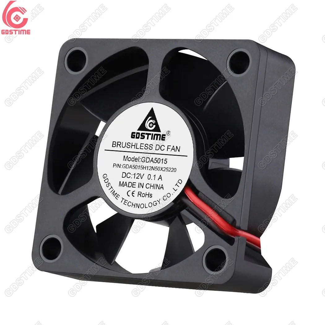 Gdstime GDA5015 50x50x15mm Sleeve Bearing 50mm 5cm dc 12V brushless exhaust rechargeable fans Axial Cooler Air Cooling Fan