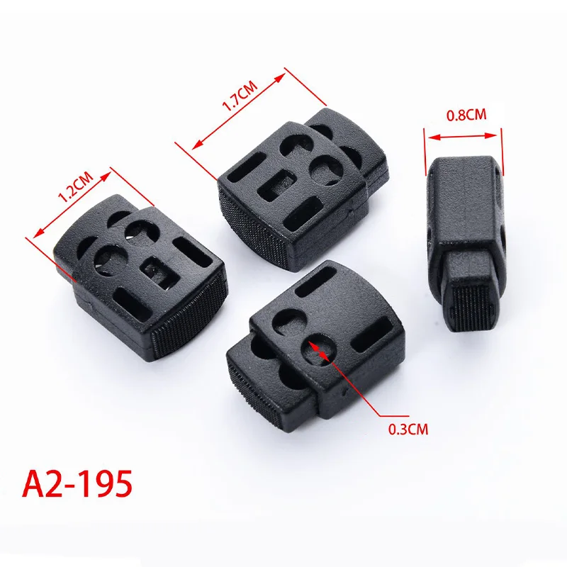 High Quality Customized Logo Elastic Rope End Clamps Rope End Clasp Adjustable Brace Rope Lock Toggle Cord Lock Stopper