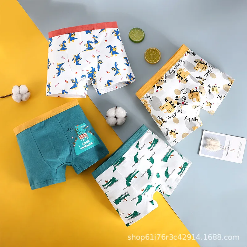 Fashionable Printed Kids Panties Cute Baby Boy Boxers Combed Cotton Boys Underwears