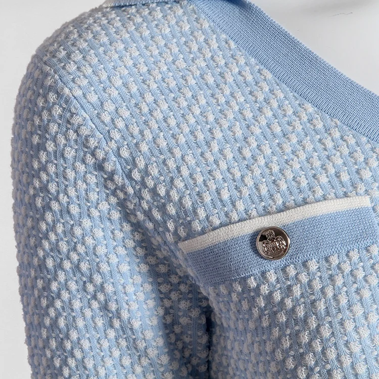 Manufacturer Sales V-neck short sleeve polka dot knit dress