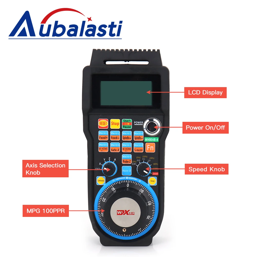 Aubalasti XHC ЧПУ Mach3 беспроводной токарный станок для штурвал задвижки WHB04B MPG Подвеска Маховик 4 оси 6 USB приемник фрезерного