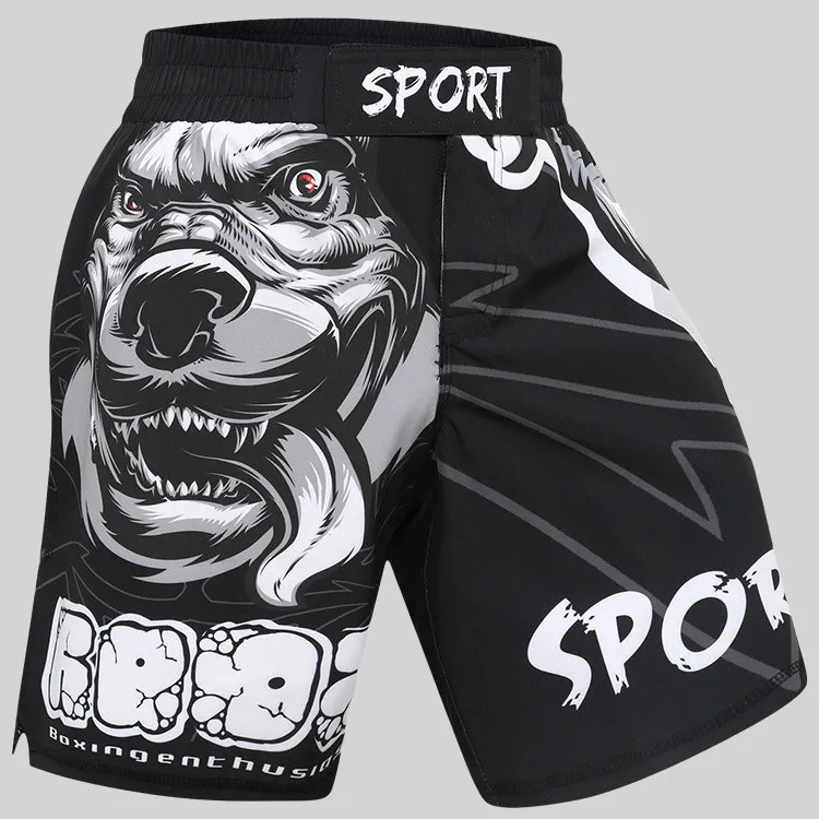 Мужские сублимационные шорты для смешанных боевых искусств оптом, шорты для боевиков с принтом, шорты для кикбоксинга, бойцовские шорты