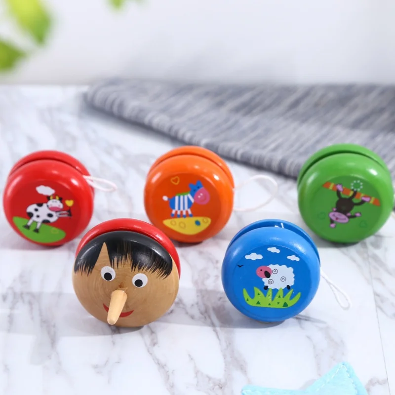 Wholesale Children Play Ball Game Kids Classic Natural Wooden Yoyo Toy