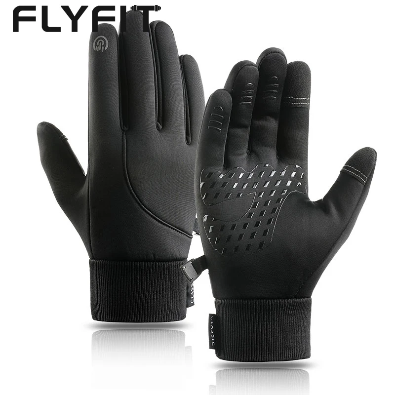  FLYFIT Custom Touch Screen Sports Waterproof Cycling Bicycle Gloves Full Finger for MTB Bike