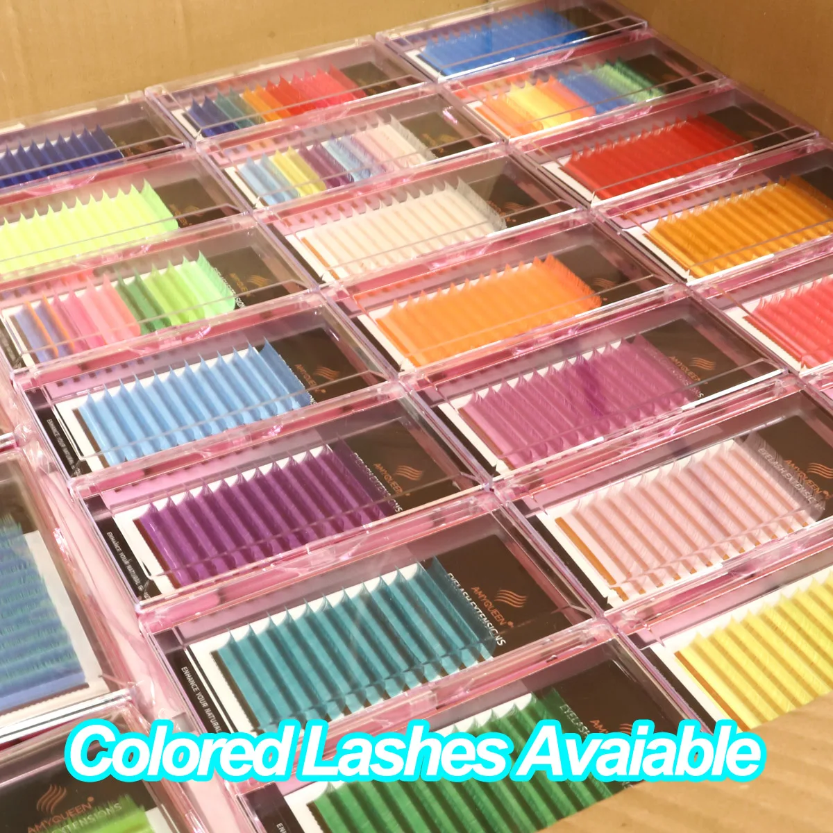 Factory Price Korean PBT Color Lash Extension Colorful Volume Individual Eyelash Extensions