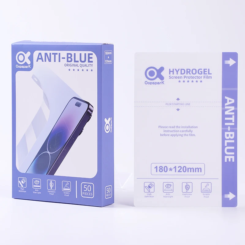Oopspark Cheap Price Welcome Customize Design Anti Blue ray Hydrogel Film For Anti-static
