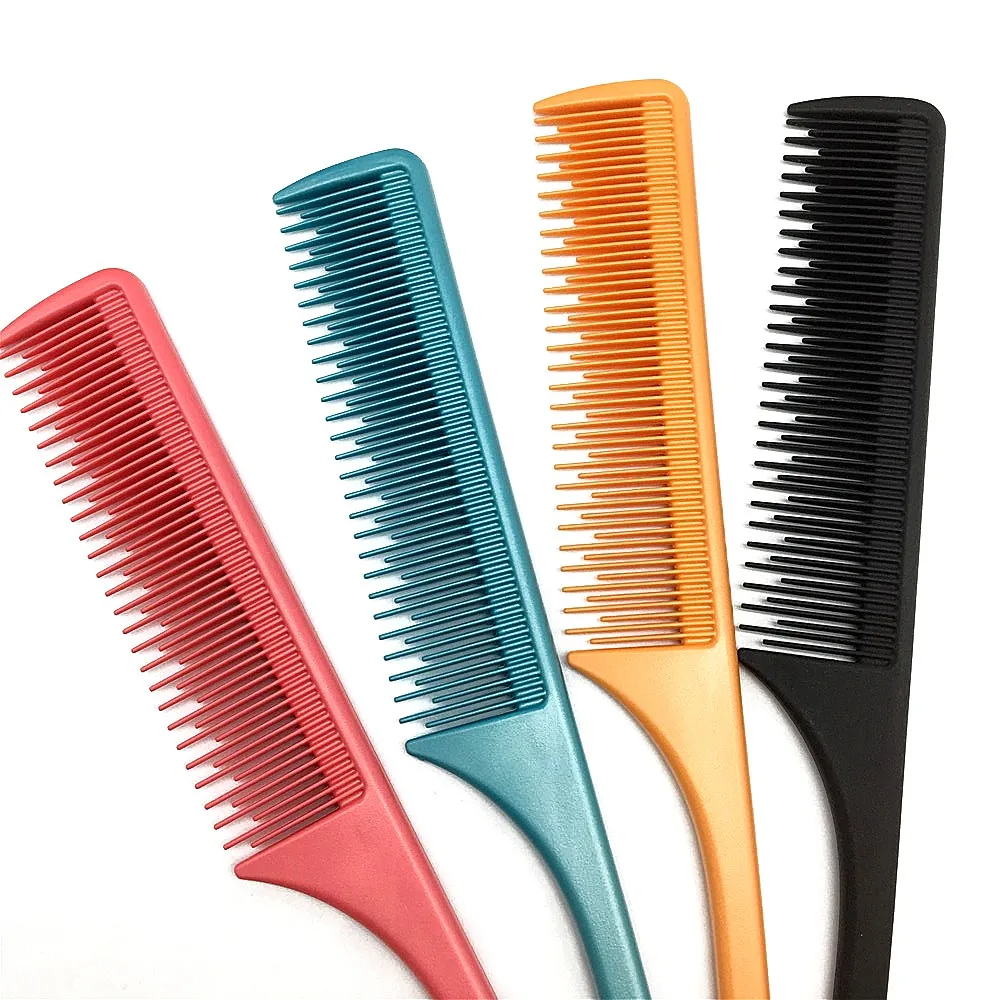professional fancy shinning colorful anti static Custom rat tail parting comb for long hair