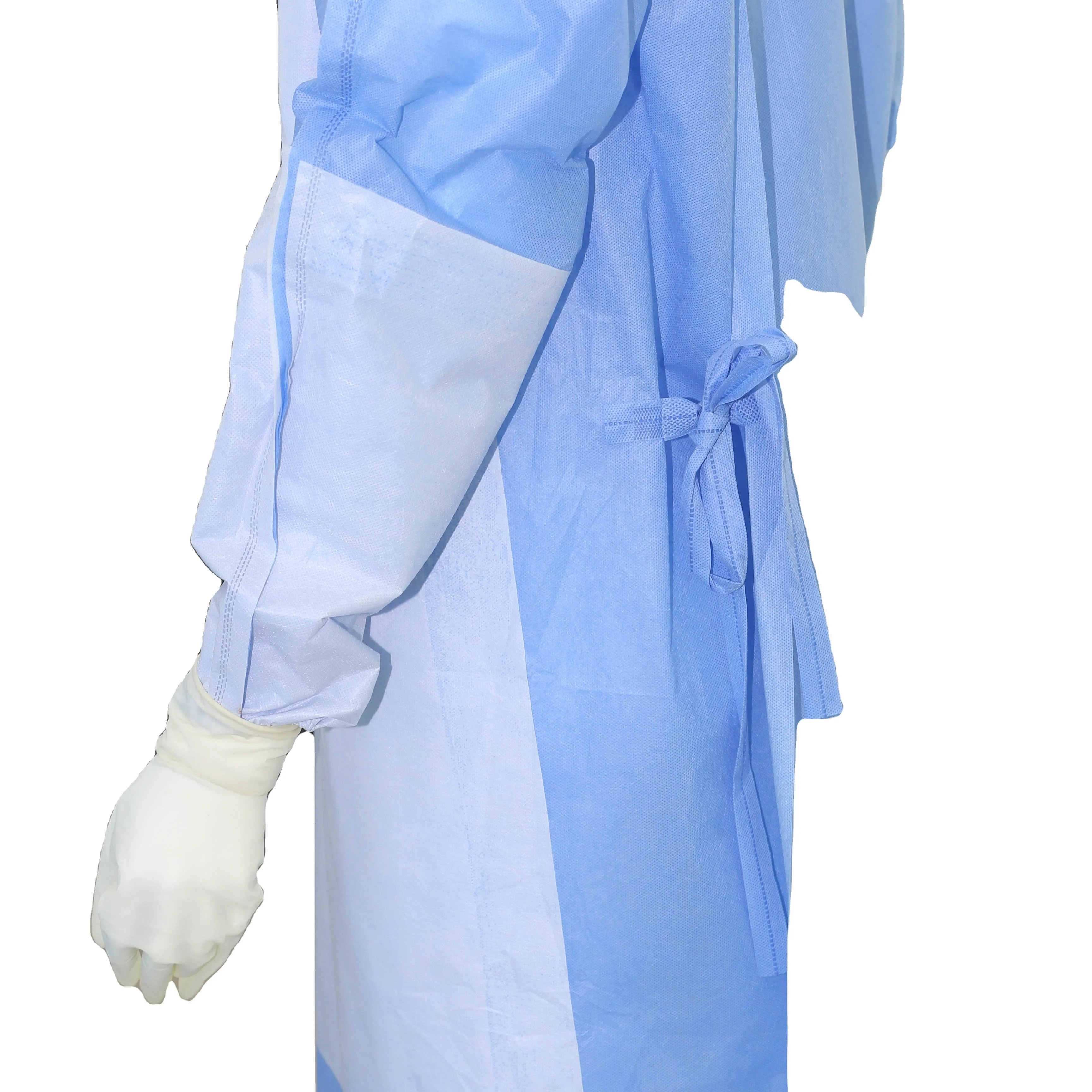 Disposable Reinforced blue surgical gown