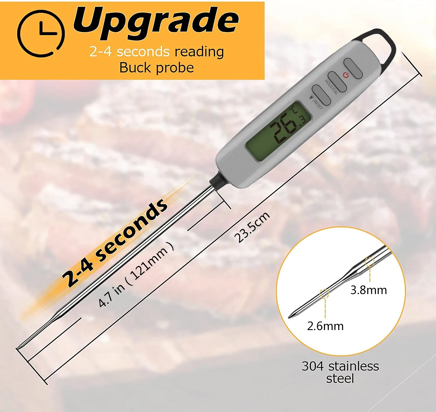Bbq digital probe food scale smoking grill Thermometers meat stainless steel kitchen cooking gauge Thermometers