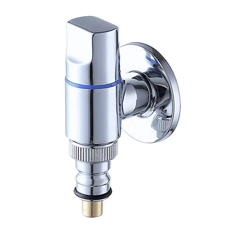 Ultra-short mini all-copper body triangular valve household faucet 4 points automatic water stop nozzle buckle saves space