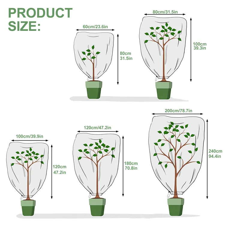 Mydays Outdoor 5 sizes Protecting Fruit Tree Potted Frost Protect Cover Anti Bird Insects Pests PVC Bag