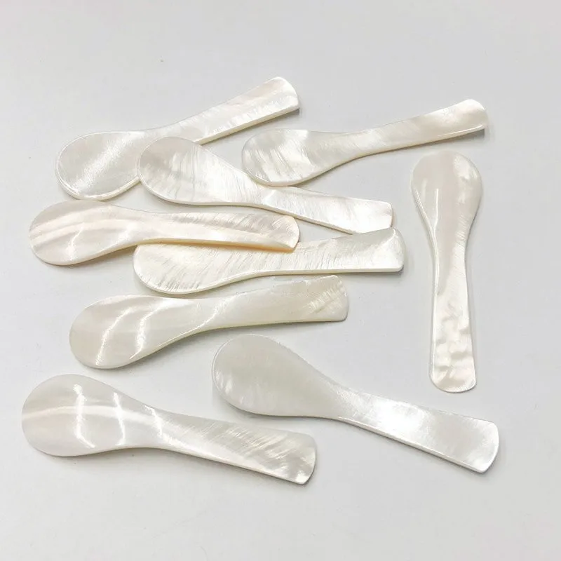 7.3cm White Shell Spoons Environmentally Friendly Biodegradable Spatulas