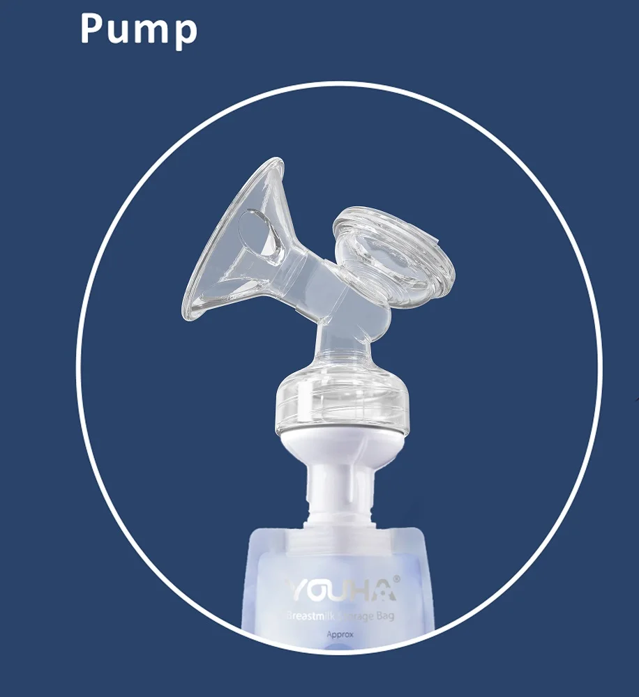 YOUHA Breast Milk Storage Bags With Two Adapters Breastmilk Freezer Storage Bags Baby Breast Milk Storage Pack Bag