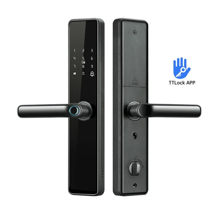 Russian Kazakh Voice locks handle electric password digital smart Ttlock fingerprint door lock cerradura inteligente