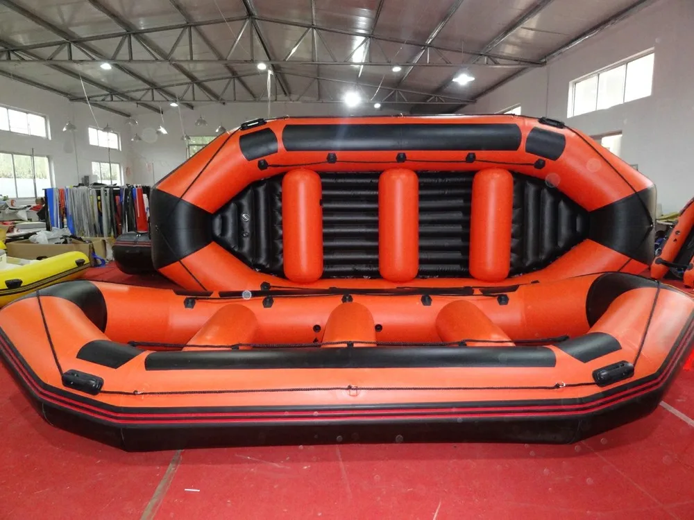 Sunkeshin Heavy Duty Inflatable Boat with Aluminum Floor and Seat Bag 10 person Paddle Boat