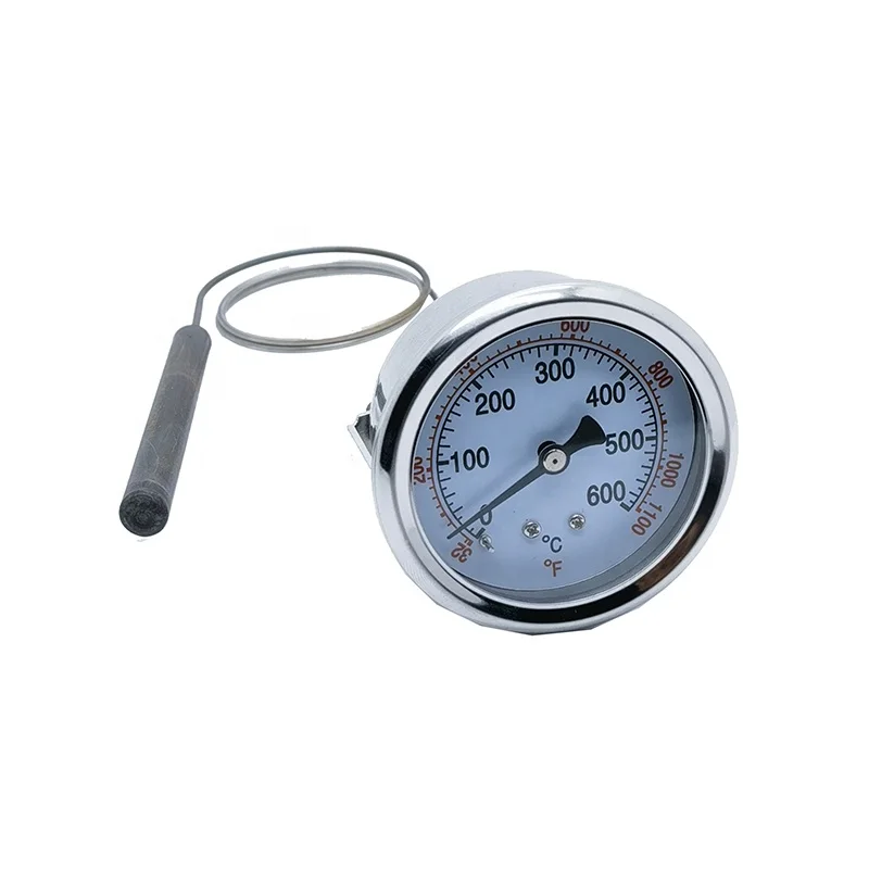 2.5inch Size Pressure Thermometer 600C 500C Home Appliances Capillary Oil Level Temperature Gauge with
