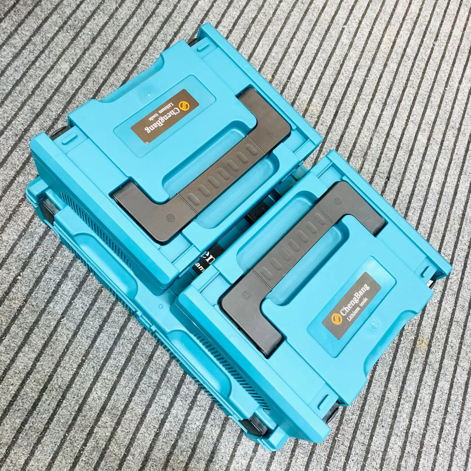 Stack-up Composable Toolbox For Power Tools Combined Laminated Tool Box Hand Tool Storage Box Set Blow Mold Case Plastic Blue