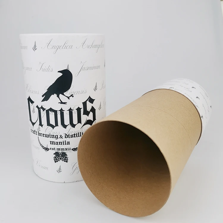 Biodegradable custom logo printed cosmetic Paper cylinder round cardboard packaging Tube Container box