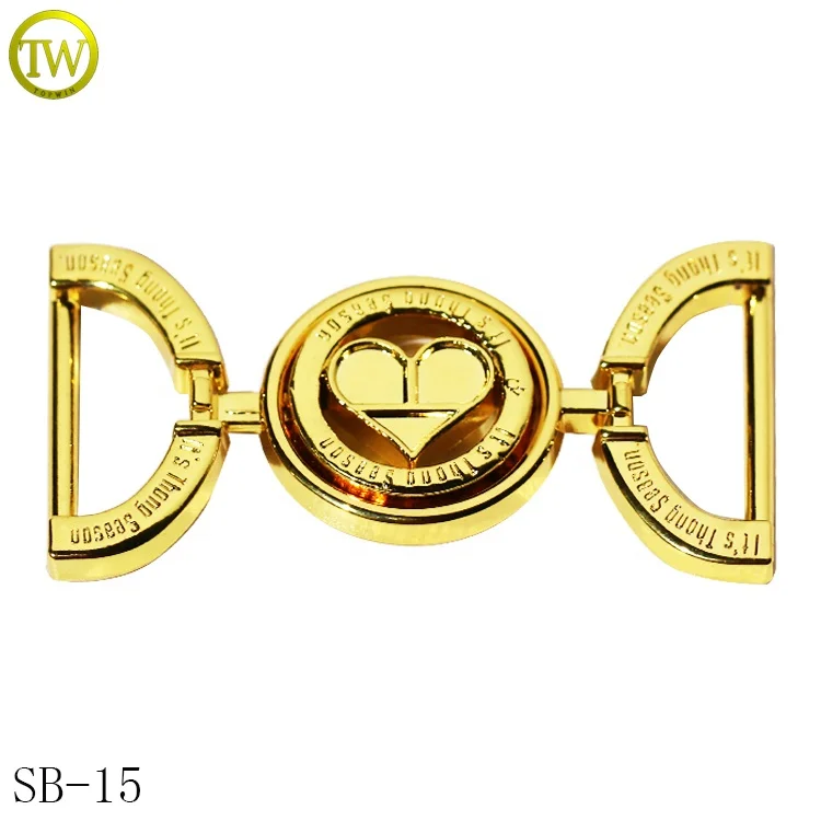 Gold plated blank shoes lace buckle maker wholesale shoes hardware accessories with custom logo