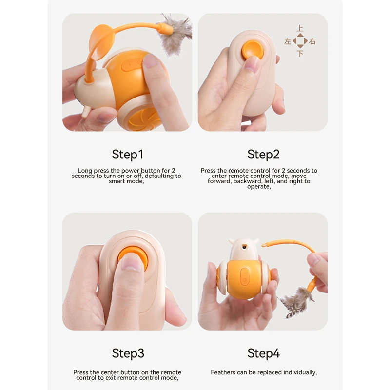 Cat toy self hi cat stick Smart  Electric running car lazy cat stick feather