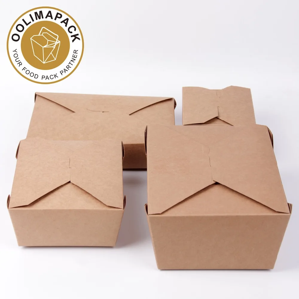 Disposable Custom Printed Recyclable Lunch Fast Food Paper Bento Box