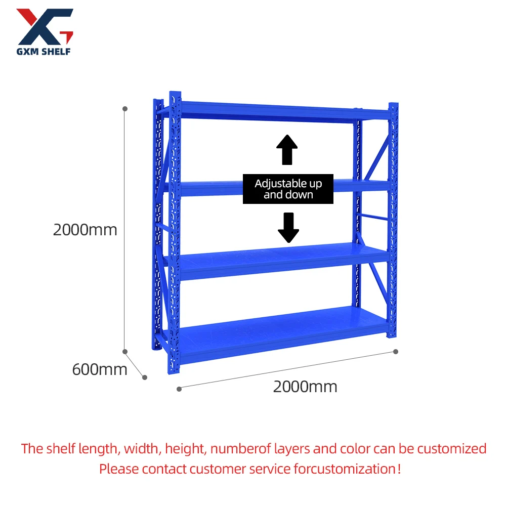 L3000*W600*H2000 Lightweight 7 layers 100KG/500KG warehouse Garage storage without bolt shelving rack
