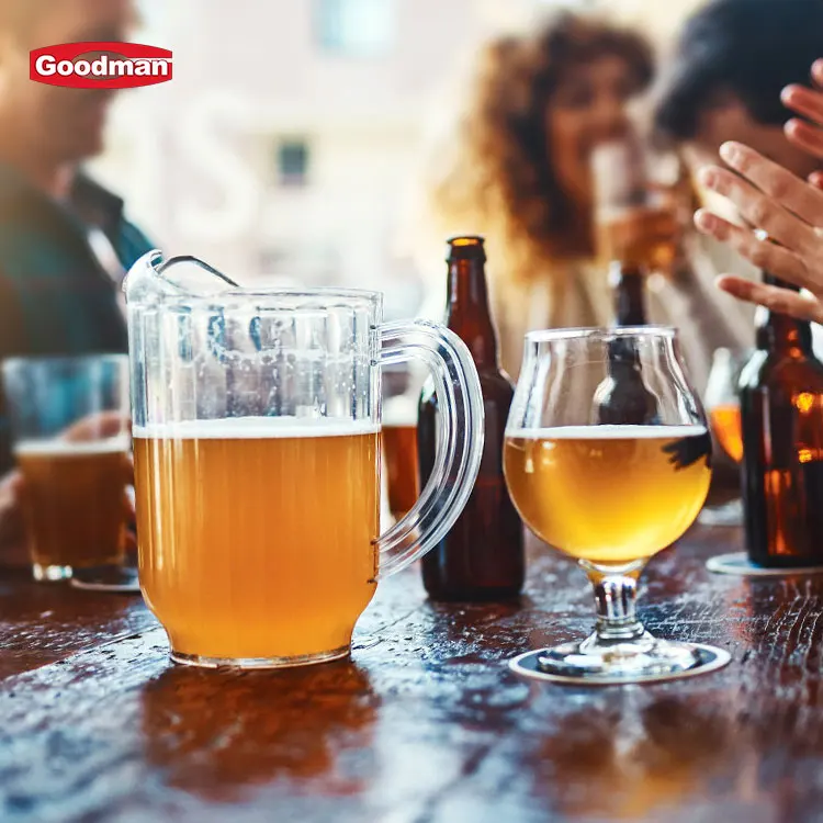 Hot Sale Restaurant Pc Clear Tea Jug Juice Carafes Bottle Acrylic Pouring Glass Water Pitchers With Lid Plastic Pitcher