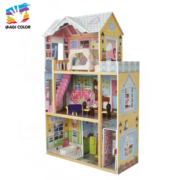 
Ready To Ship girl princess wooden 18 inch doll house with 3 floors W06A247 
