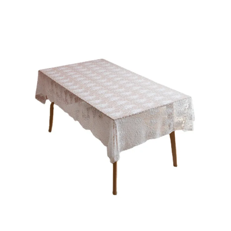 
T009 White tablecloth European Fabric Tablecloth,Lace Table Cloth Wholesale Rectangular Coffee Table Tablecloth 