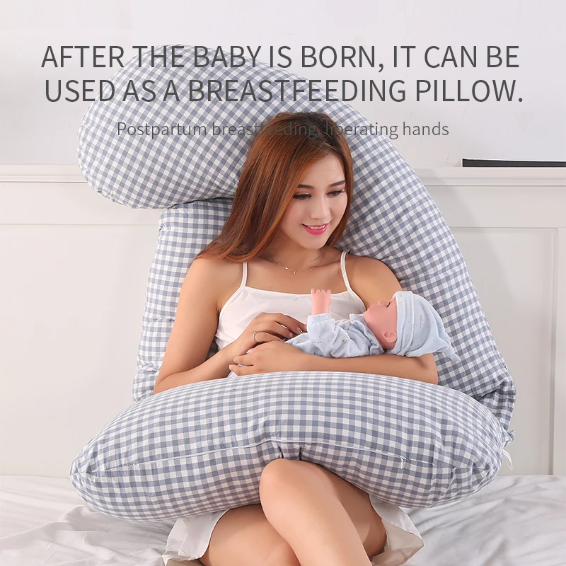 High Thread Counts Pregnancy Pillow Mother Skin Friendly Sleep Hug Pillow, Body Support Maternity Wedge Pillow