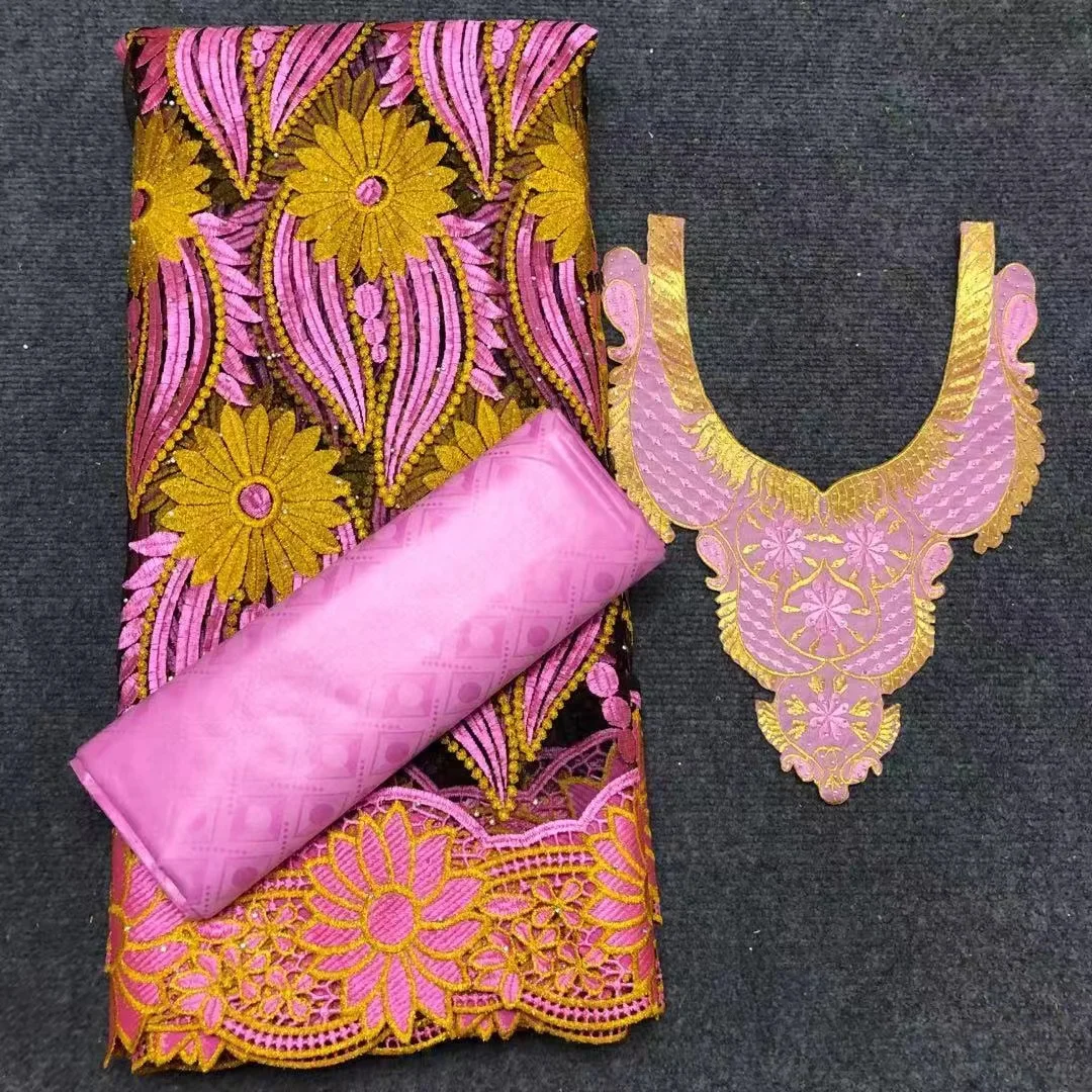 2.5+2.5 Yards Bazin Riche Fabric With 100% Cotton Embroidered Dry Lace 2020 Hot Selling Guipure Swiss Voile In Switzerland