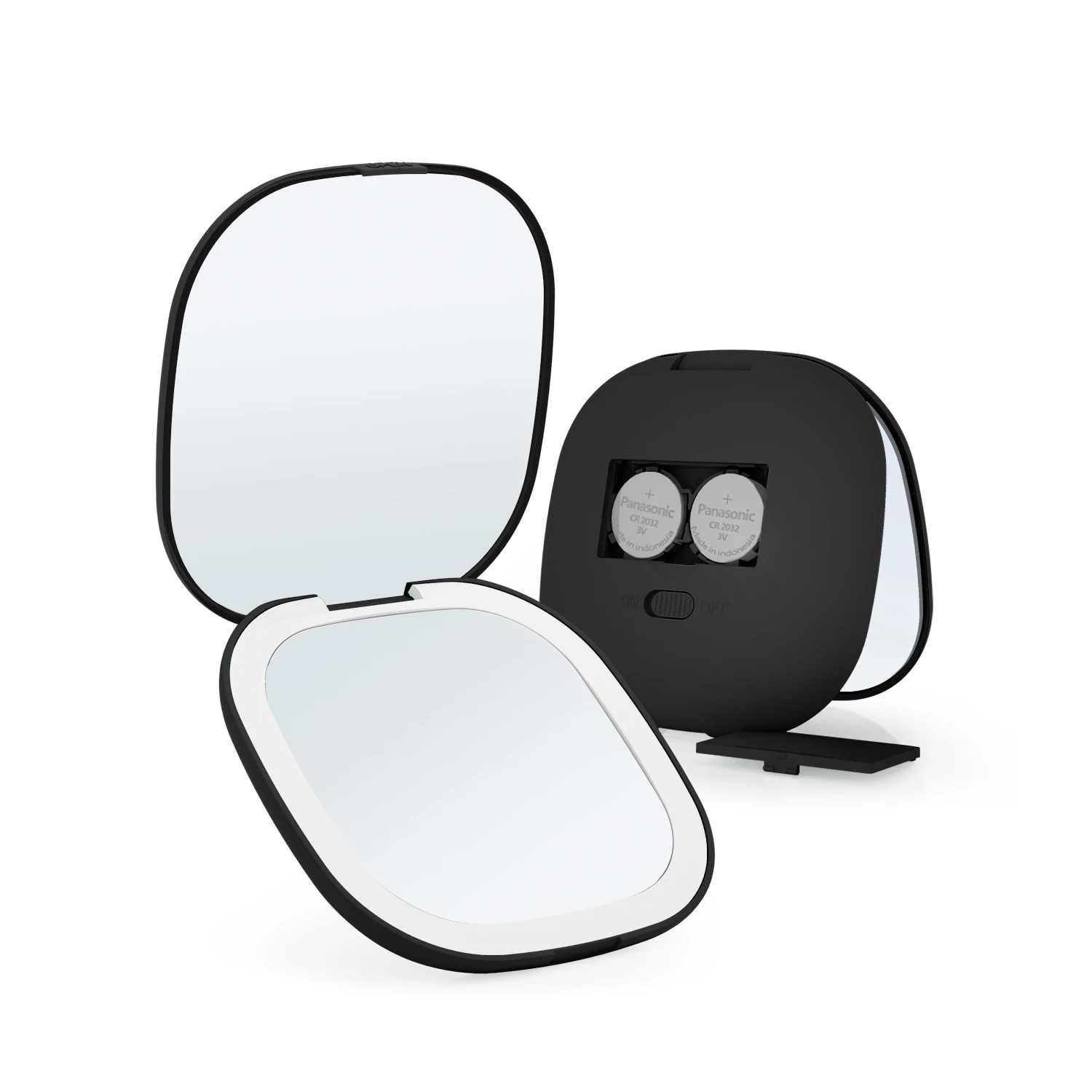 LED Compact Makeup Mirror with Natural Lights Folding Cheap Vanity Portable Hand Held Mirror for Travel and Purse