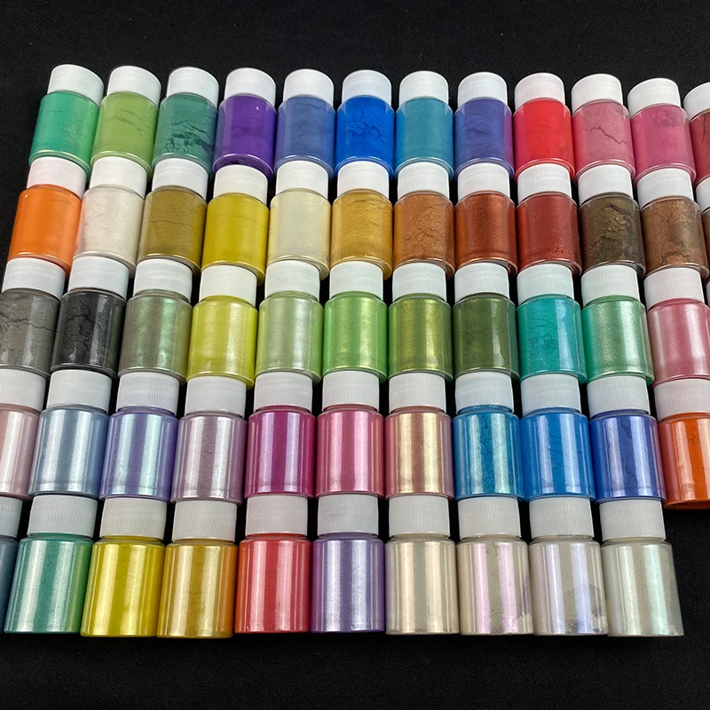
2020 New 58 Colors Mica Powder Pearl Pigment DIY/Slime/Epoxy resin/Bath bomb/Soap Making 