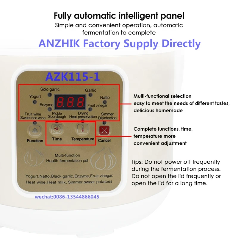 2020 Factory Price For New Healthy Food Multi-Function Black Garlic /Yogurt/Soup/Wine/Pinkle/Bean Maker AZK115-1