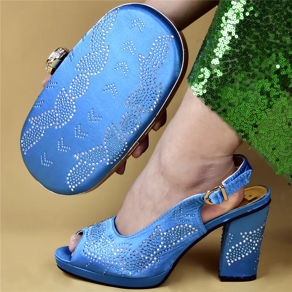 Fashionable Lady italian shoes matching bag set beautiful women shoes with bags ES89